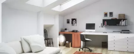 Bureau aménagé sous les combles