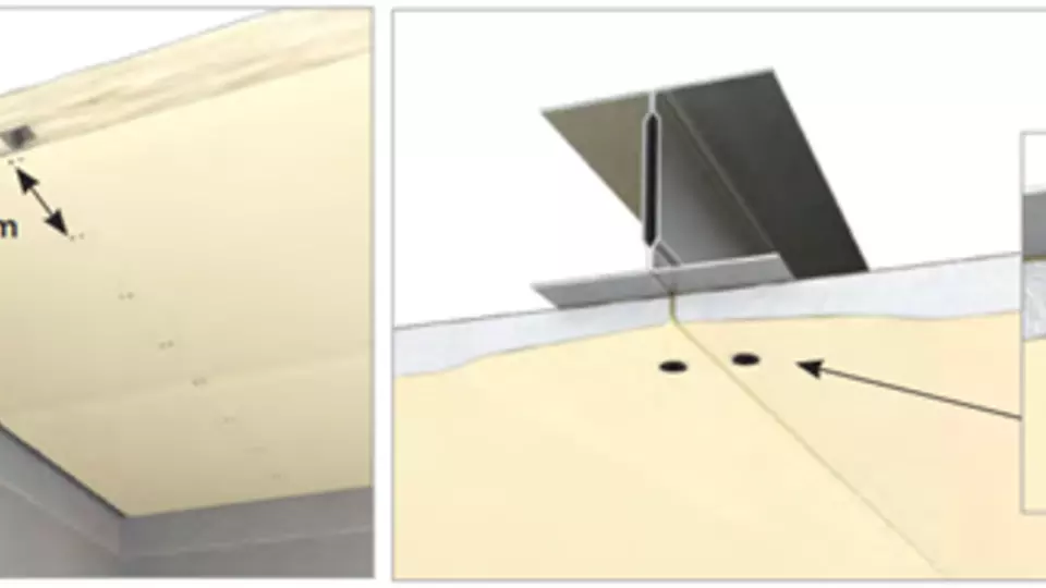 Plafond autoportant pose des plaques de plâtres