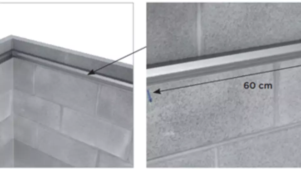 Plafond autoportant fixation rails