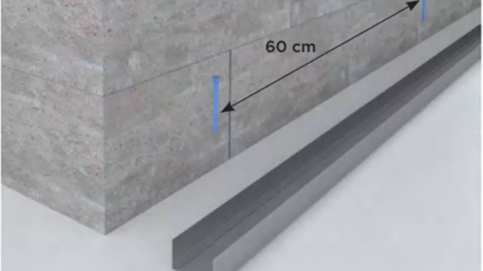 Fixation rail isolation mur placostil