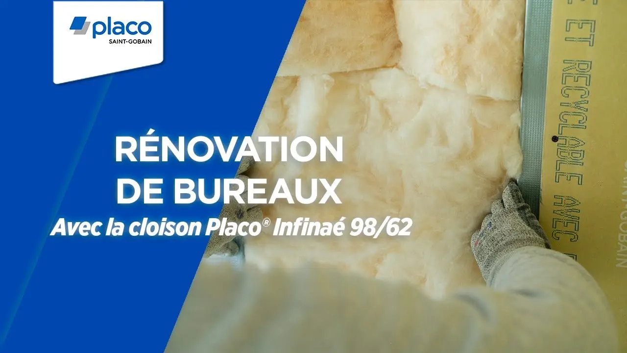 Rénovation de bureaux avec la cloison éco-circulaire Placo® Infinaé 98/62 | | Les Témoignages Placo® thumbnail